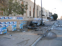 The damage outside the Baghdad Seventh-day