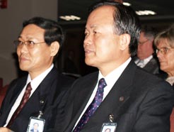 Jairyong Lee (right), president of the church's
