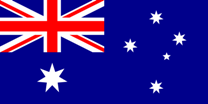 Australische Flagge mit drei christlichen Kreuzen
