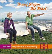 Plakat der Bibelausstellung am Flughafen Stuttgart