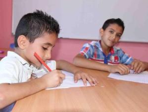 Syrische Flüchtlingskinder in der Schule