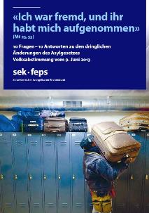 Cover der SEK-Broschüre: 10 Fragen – 10 Antworten  zur Asylgesetzänderung