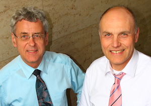 Vorsitzende der Freikirche der Siebenten-Tags-Adventisten in Deutschland, Günther Machel und Johannes Naether