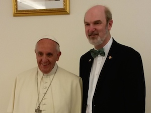 Papst Franziskus und Thomas Schirrmacher nach dem privaten Gespräch