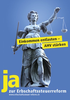 Plakat der Initianten der "Erbschaftssteuerreform"