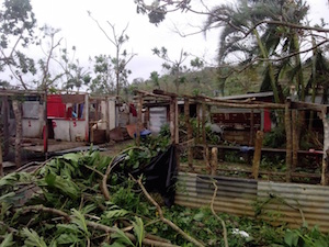 Zerstörte Häuser in Vanuatu