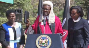 David Maraga bei der Vereidigung auf dem Gelände der offiziellen Residenz des Staatspräsidenten in Nairobi, Kenia