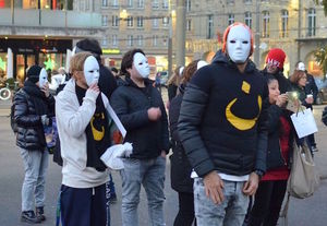 Flashmob in Bern am international Tag der Menschenrechte, 10. Dezember