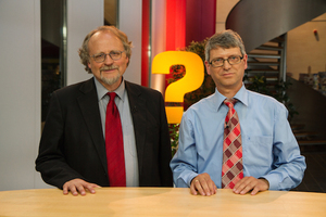 Prof. Heiner Bielefeldt (links) und Dr. Harald Mueller beim Hope Channel, in Alsbach Hähnlein, Deutschland 
