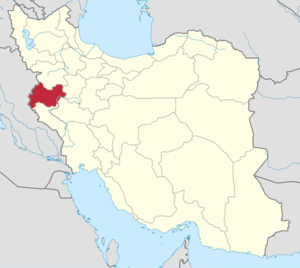 Lage der Provinz Kermanshah im Iran