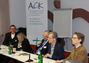 ACK Vorstandsmitglieder M. Hein und R. Wenner mit Referenten G. Vlantis, M. Illert und B. Hallensleben (v.l.)