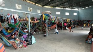 Notbehausung für venezolanische Migranten in Brasilien