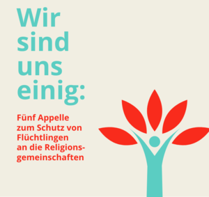 Flyer: Fünf Appelle zum Schutz von Flüchtlingen an die Religionsgemeinschaften
