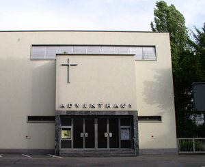„Adventhaus“, Gemeindezentrum der protestantischen Freikirche der Siebenten-Tags-Adventisten, in Basel 