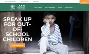 Kampagnenwebseite von ADRA International