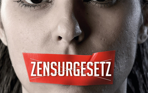Plakat des Referendumskomitees «Nein zu diesem Zensurgesetz!»