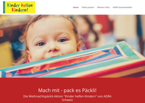 Neue Webseite von ADRA Schweiz für die Weihnachtspaket-Aktion «Kinder helfen Kindern»