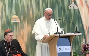 Papst Franziskus und Kardinal Koch zu Besuch beim Weltkirchenrat in Genf, 2018
