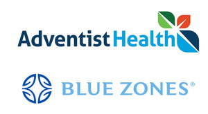Firmen Logos von AdventistHealth® und BlueZones®
