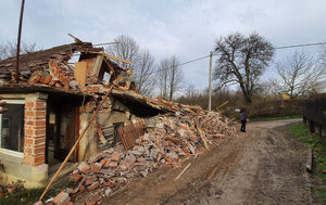 Zerstörtes Haus im Erdbebengebiet von Kroatien