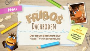 Der Holzwurm Fribo aus der TV-Sendung „Fribos Dachboden“ stand Pate für den neuen, gleichnamigen Kinder-Bibelkurs von Hope Media