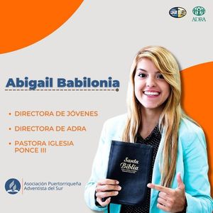 Bekanntmachung der Anstellung von Abigail Babilonia durch die adventistische Kirche in Puerto Rico.