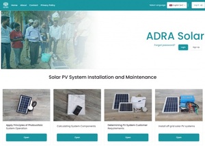 Seit Anfang Februar ist die digitale Lernplattform *ADRA Solar" mit sieben Modulen online (Screenshot https://solar.zabai.org/).