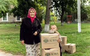Empfängerin der Hilfspakete von ADRA Ukraine.