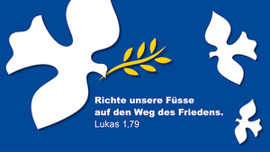 Poster zum Friedensgebet der Schweizer Kirchen am 24. Februar 2023.