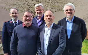 Der neue Vorstand des VEF (v. li.):  Hartmut Leisinger, Jochen Geiselhart, James Ros, Marc Brenner, Stefan Kraft.