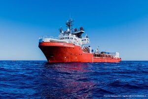 „Ocean Viking“ von SOS MEDITERRANEE, der humanitären Organisation für Seenotrettung.