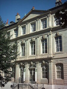 Fassade des Internationalen Reformationsmuseum (Musée International de la Reforme) in Genf.