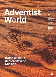Titelseite der Juli/August-Ausgabe der weltweiten Kirchenzeitschrift Adventist World.