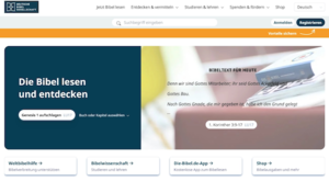 Screenshot der neu gestalteten Website die-bibel.de 