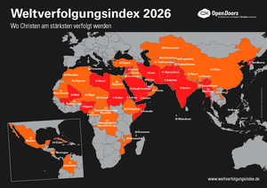 Karte des Weltverfolgungsindexes 2026.