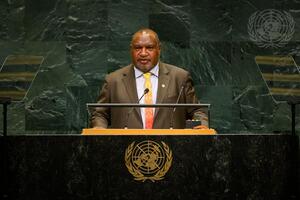 James Marape, Premierminister von Papua Neuguina, bei seiner Rede vor der UN-Generalversammlung.